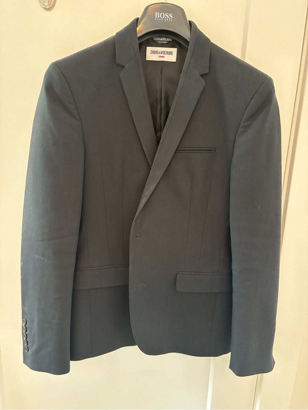 Zadig & Voltaire Men's Black Slim Notch Lapel Blazer